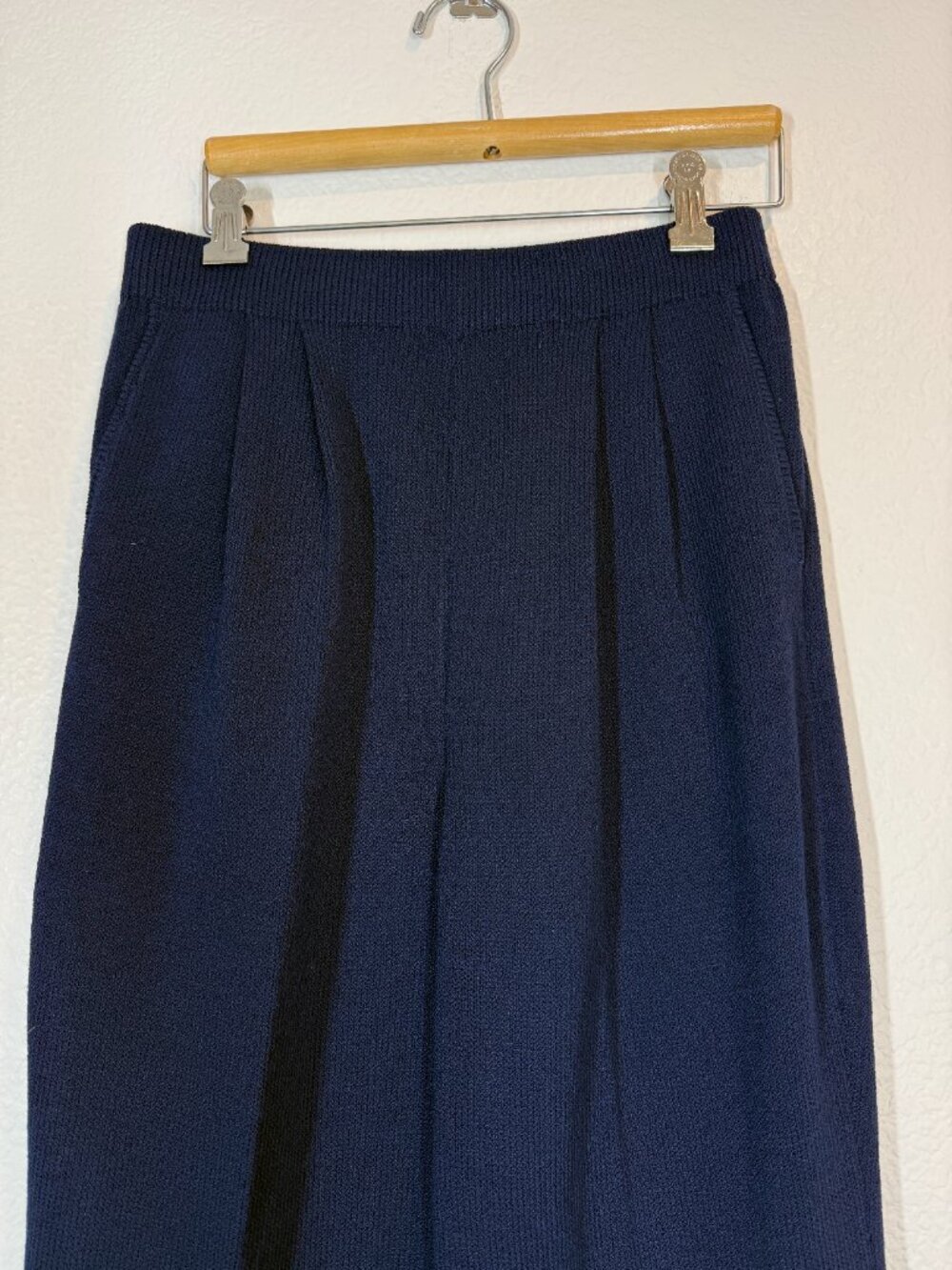 St John Collection Santana Knit Pants Blue Pleated High Waist Quiet Luxury 4 - Picture 4 of 11